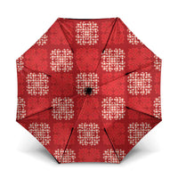 Red Palaka Quilt Hawaii Umbrella Traditional Hawaii-plaid Pattern LT14 One Size Folded 11.42 inch Opened Diameter 37.4 inch Red - Polynesian Pride