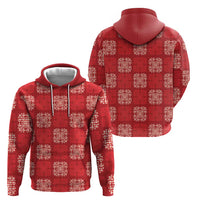 Red Palaka Quilt Hawaii Zip Hoodie Traditional Hawaii-plaid Pattern - Polynesian Pride