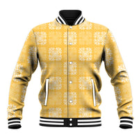 Yellow Palaka Quilt Hawaii Baseball Jacket Traditional Hawaii-plaid Pattern LT14 Unisex Yellow - Polynesian Pride