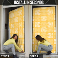 Yellow Palaka Quilt Hawaii Door Cover Traditional Hawaii-plaid Pattern - Polynesian Pride