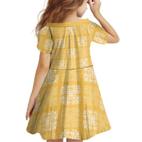 Yellow Palaka Quilt Hawaii Family Matching Short Sleeve Bodycon Dress and Hawaiian Shirt Traditional Hawaii-plaid Pattern - Polynesian Pride