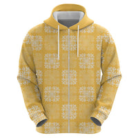 Yellow Palaka Quilt Hawaii Hoodie Traditional Hawaii-plaid Pattern - Polynesian Pride