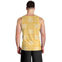 Yellow Palaka Quilt Hawaii Men Tank Top Traditional Hawaii-plaid Pattern - Polynesian Pride