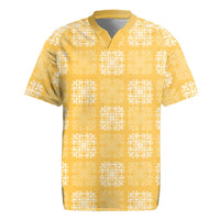Yellow Palaka Quilt Hawaii Rugby Jersey Traditional Hawaii-plaid Pattern - Polynesian Pride