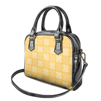 Yellow Palaka Quilt Hawaii Shoulder Handbag Traditional Hawaii-plaid Pattern - Polynesian Pride