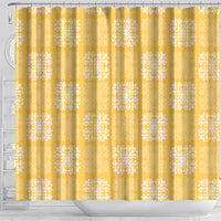 Yellow Palaka Quilt Hawaii Shower Curtain Traditional Hawaii-plaid Pattern - undefined