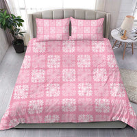 Pink Palaka Quilt Hawaii Bedding Set Traditional Hawaii-plaid Pattern - Polynesian Pride