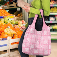 Pink Palaka Quilt Hawaii Grocery Bag Traditional Hawaii-plaid Pattern LT14 - Polynesian Pride