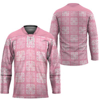 Pink Palaka Quilt Hawaii Hockey Jersey Traditional Hawaii-plaid Pattern LT14 - Polynesian Pride