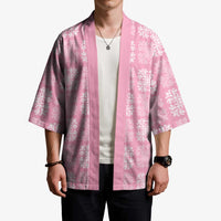 Pink Palaka Quilt Hawaii Kimono Traditional Hawaii-plaid Pattern LT14 - Polynesian Pride