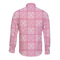 Pink Palaka Quilt Hawaii Long Sleeve Button Shirt Traditional Hawaii-plaid Pattern LT14 - Polynesian Pride