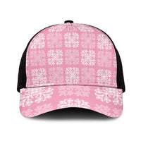 Pink Palaka Quilt Hawaii Mesh Trucker Cap Traditional Hawaii-plaid Pattern LT14 One Size Black Pink - Polynesian Pride