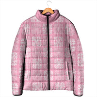 Pink Palaka Quilt Hawaii Padded Jacket Traditional Hawaii-plaid Pattern - Polynesian Pride