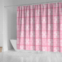 Pink Palaka Quilt Hawaii Shower Curtain Traditional Hawaii-plaid Pattern - Polynesian Pride