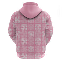 Pink Palaka Quilt Hawaii Zip Hoodie Traditional Hawaii-plaid Pattern LT14 - Polynesian Pride