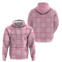 Pink Palaka Quilt Hawaii Zip Hoodie Traditional Hawaii-plaid Pattern LT14 - Polynesian Pride