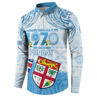 Fiji Day 1970 Button Sweatshirt Proud To Be A Fijian Tapa Pattern