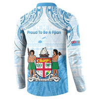 Fiji Day 1970 Button Sweatshirt Proud To Be A Fijian Tapa Pattern