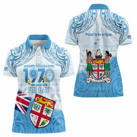 Fiji Day 1970 Women Polo Shirt Proud To Be A Fijian Tapa Pattern
