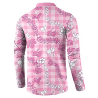 Alaka Aloha Hawaii Button Sweatshirt Plumeria Lei With Palaka Motif - Polynesian Pride