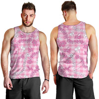 Alaka Aloha Hawaii Men Tank Top Plumeria Lei With Palaka Motif - Polynesian Pride