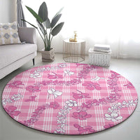 Alaka Aloha Hawaii Round Carpet Plumeria Lei With Palaka Motif - Polynesian Pride