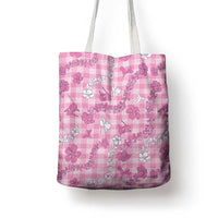 Alaka Aloha Hawaii Tote Bag Plumeria Lei With Palaka Motif - Polynesian Pride