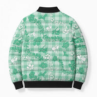 Omaomao Aloha Hawaii Bomber Puffer Jacket Plumeria Lei With Palaka Motif - Polynesian Pride