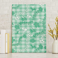 Omaomao Aloha Hawaii Canvas Wall Art Plumeria Lei With Palaka Motif - Polynesian Pride