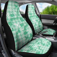Omaomao Aloha Hawaii Car Seat Cover Plumeria Lei With Palaka Motif - Polynesian Pride