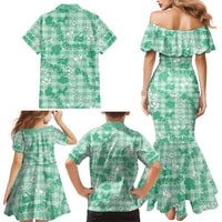 Omaomao Aloha Hawaii Family Matching Mermaid Dress and Hawaiian Shirt Plumeria Lei With Palaka Motif - Polynesian Pride