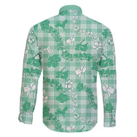 Omaomao Aloha Hawaii Family Matching Short Sleeve Bodycon Dress and Hawaiian Shirt Plumeria Lei With Palaka Motif - Polynesian Pride