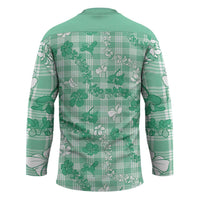 Omaomao Aloha Hawaii Hockey Jersey Plumeria Lei With Palaka Motif LT14 - Polynesian Pride