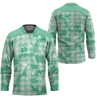 Omaomao Aloha Hawaii Hockey Jersey Plumeria Lei With Palaka Motif LT14 - Polynesian Pride