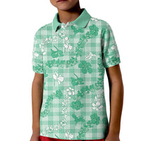 Omaomao Aloha Hawaii Kid Polo Shirt Plumeria Lei With Palaka Motif - Polynesian Pride