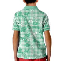 Omaomao Aloha Hawaii Kid Polo Shirt Plumeria Lei With Palaka Motif - Polynesian Pride