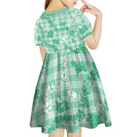 Omaomao Aloha Hawaii Kid Short Sleeve Dress Plumeria Lei With Palaka Motif - Polynesian Pride