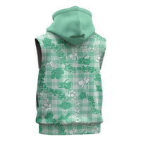Omaomao Aloha Hawaii Sleeveless Zip Hoodie Plumeria Lei With Palaka Motif LT14 - Polynesian Pride