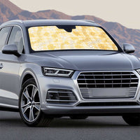 Melemele Aloha Hawaii Auto Sun Shade Plumeria Lei With Palaka Motif - Polynesian Pride