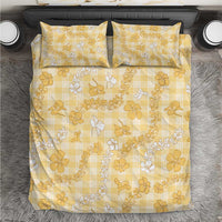 Melemele Aloha Hawaii Bedding Set Plumeria Lei With Palaka Motif - Polynesian Pride