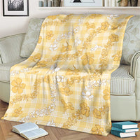 Melemele Aloha Hawaii Blanket Plumeria Lei With Palaka Motif - Polynesian Pride