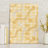 Melemele Aloha Hawaii Canvas Wall Art Plumeria Lei With Palaka Motif - Polynesian Pride