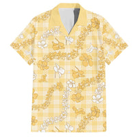 Melemele Aloha Hawaii Hawaiian Shirt Plumeria Lei With Palaka Motif LT14 Yellow - Polynesian Pride