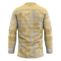 Melemele Aloha Hawaii Hockey Jersey Plumeria Lei With Palaka Motif LT14 - Polynesian Pride