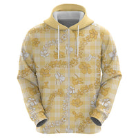 Melemele Aloha Hawaii Hoodie Plumeria Lei With Palaka Motif - Polynesian Pride
