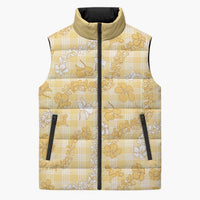 Melemele Aloha Hawaii Sleeveless Puffer Jacket Plumeria Lei With Palaka Motif - Polynesian Pride