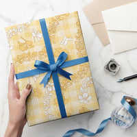 Melemele Aloha Hawaii Wrapping Paper Plumeria Lei With Palaka Motif - Polynesian Pride