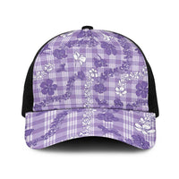 Poni Aloha Hawaii Baseball Net Cap Plumeria Lei With Palaka Motif - Polynesian Pride