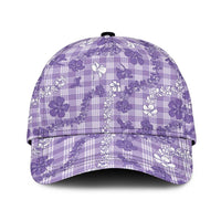 Poni Aloha Hawaii Classic Cap Plumeria Lei With Palaka Motif LT14 Universal Fit Purple - Polynesian Pride