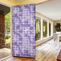 Poni Aloha Hawaii Door Cover Plumeria Lei With Palaka Motif - Polynesian Pride